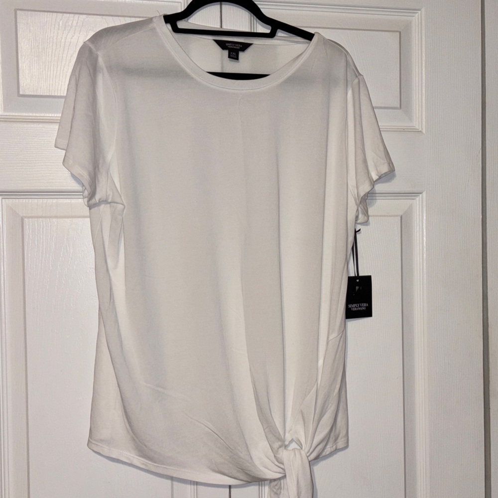 Simply Vera Vera Wang White Tie-Front Top